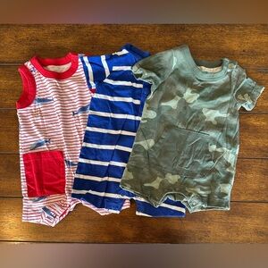 Baby Rompers - Red, Blue, Green Set